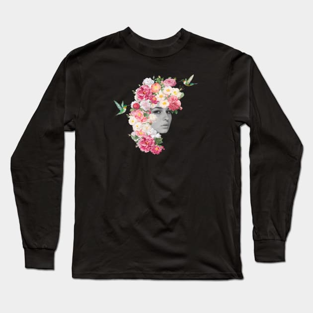 Flowers Girl I Long Sleeve T-Shirt by Seven Trees Design